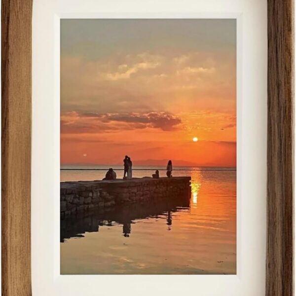Natural Walnut Wood Art Frame with Mat
