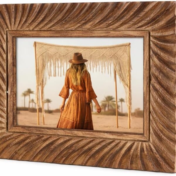 Carved Wood Art Frame with Glass Front Style
