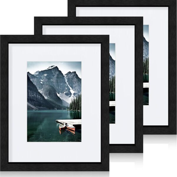 Black Wooden Art Frame Set with Glass Front