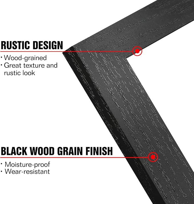 Distressed Wood Pattern Art Frame Set for Home Decor - Image 2