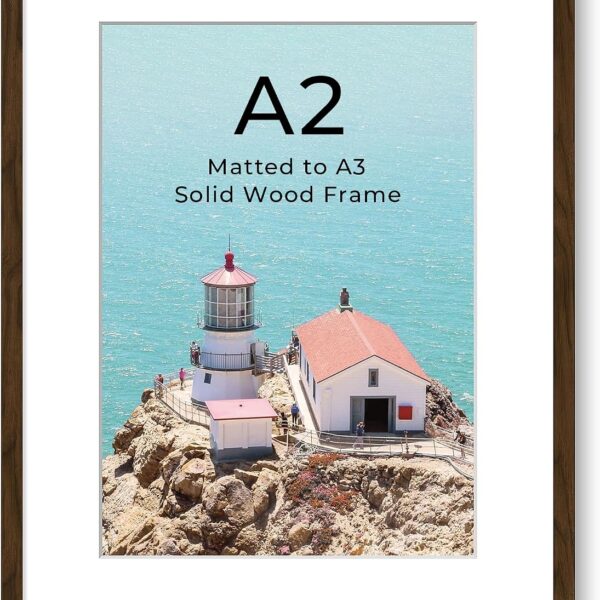 Walnut Wood Art Frame with Mat Display Style