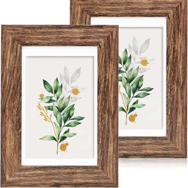 Rustic Wooden Art Frame Set with Glass Cover