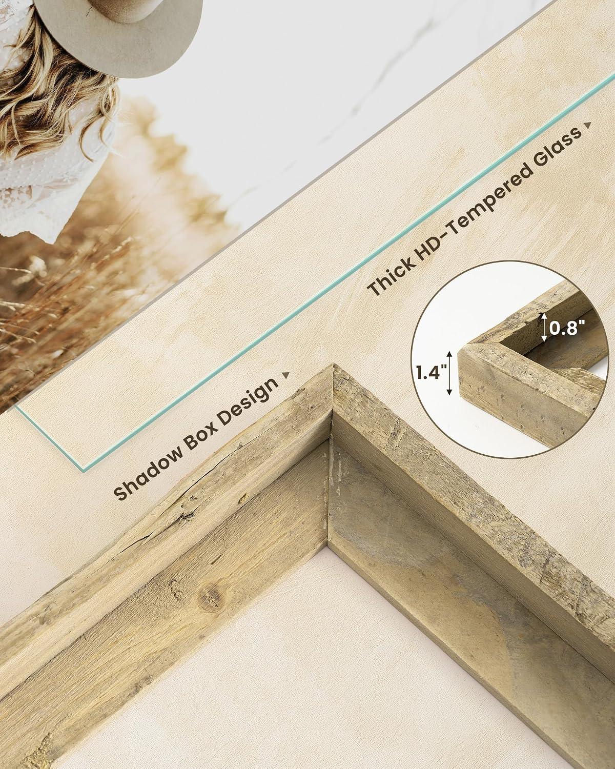 Vintage Wooden Wall Art Frame Display - Image 2