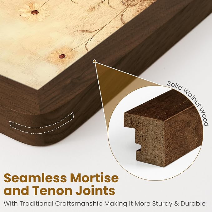 Walnut Wood Art Frame with Mat Display Style - Image 2