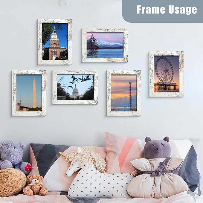 Distressed Wooden Art Frame Set with Glass Cover - Image 2