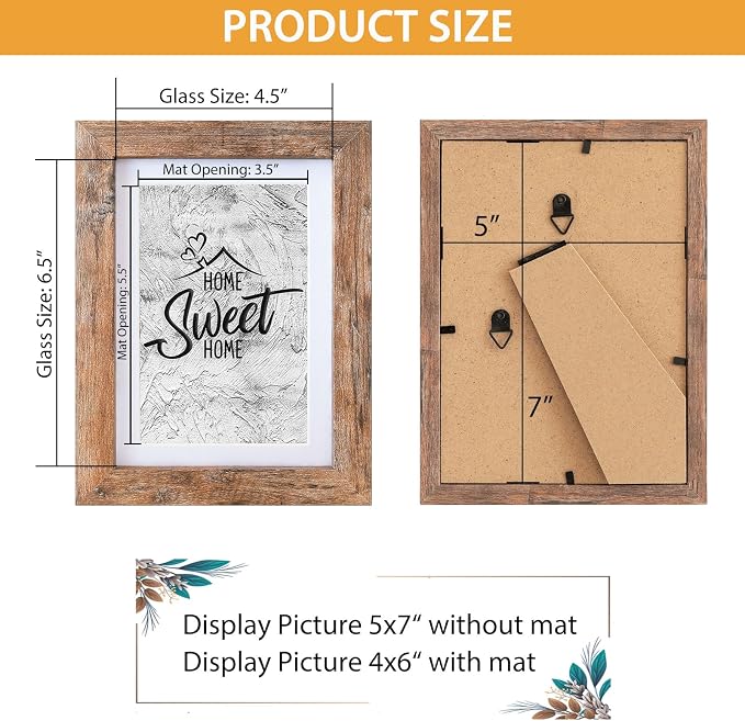 Rustic Wood Art Frame with Protective Cover Display - Image 2