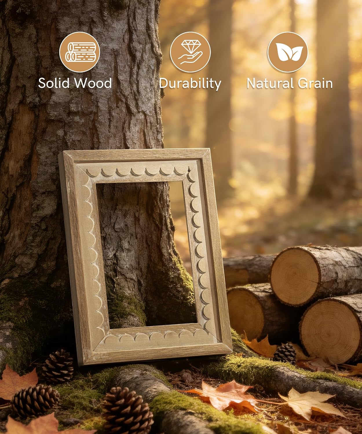 Wavy Edge Wooden Art Frame Style - Image 2